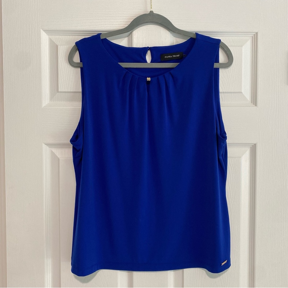 Ivanka Trump Royal Blue Sleeveless Blouse